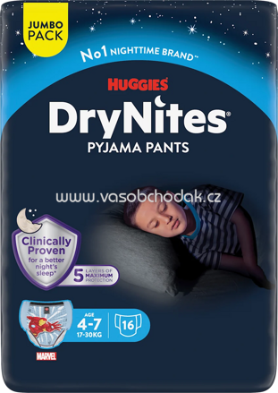 DryNites Pyjama Pants Jungen 4-7 Jahre, Jumbopack, 16 St