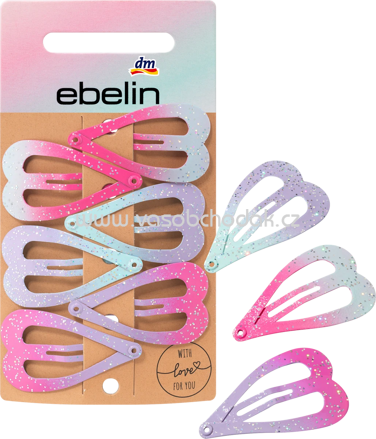 ebelin Haarclips Herzchen, 6 St