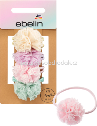 ebelin Haargummis Pompom, 4 St
