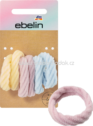 ebelin Haargummis weich gelb, flieder, blau, 6 St