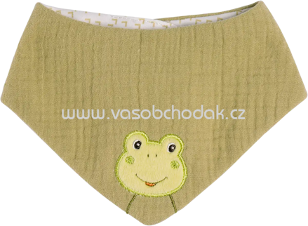 Fehn Halstuch zum Wenden aus Musselin mit Frosch-Motiv, grün, 1 St
