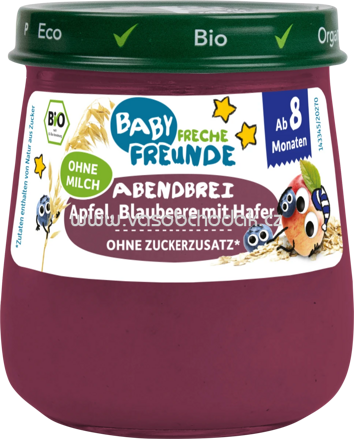 Freche Freunde Abendbrei Apfel, Blaubeere mit Hafer, ab dem 8. Monat, 120g