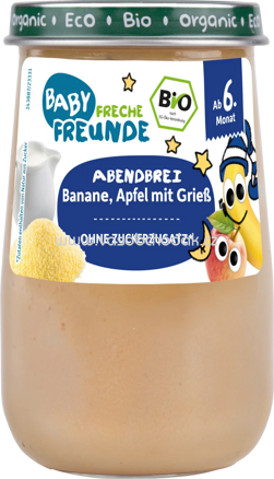 Freche Freunde Abendbrei Banane, Apfel mit Grieß, ab dem 6. Monat, 190g