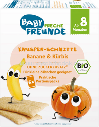Freche Freunde Babysnack Knusper-Schnitte Banane & Kürbis, ab dem 8. Monat, 6x14g, 84g