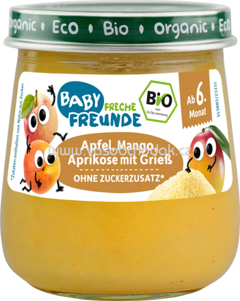 Freche Freunde Apfel, Mango, Aprikose mit Grieß, ab dem 6. Monat, 120g
