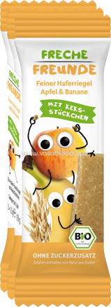 Freche Freunde Fruchtriegel Hafer, Apfel & Banane mit Keksstückchen, ab 1 Jahr, 3x23g, 69g