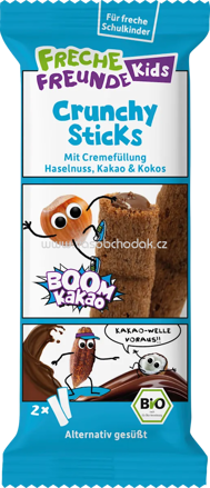 Freche Freunde Kindersnack Crunchy Sticks mit Cremefüllung Haselnuss, Kakao & Kokos, 23g