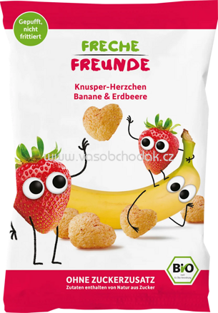Freche Freunde Kindersnack Knusper-Herzchen Banane & Erdbeere, 30g