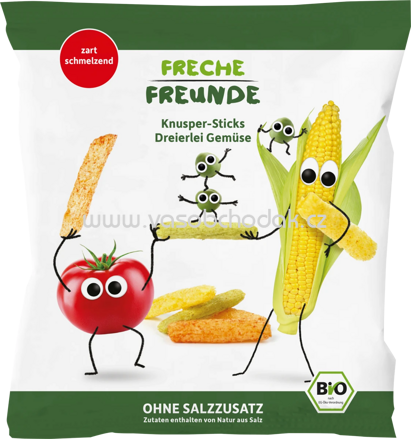 Freche Freunde Kindersnack Knusper-Sticks Dreierlei Gemüse, ab 1 Jahr, 30g