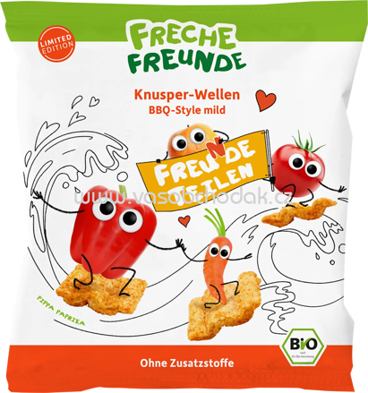 Freche Freunde Kindersnack Knusper-Wellen BBQ-Style mild, ab 3 Jahren, 50g
