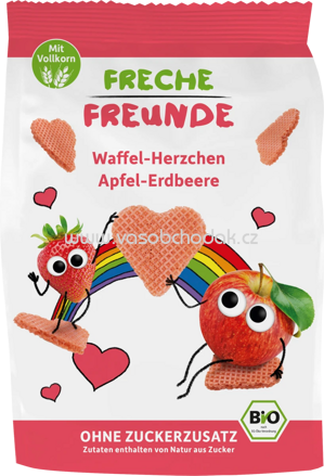 Freche Freunde Kindersnack Waffel-Herzchen Apfel-Erdbeere, ab 1 Jahr, 25g