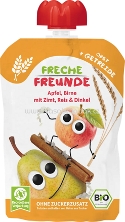Freche Freunde Quetschie Apfel, Birne mit Zimt, Reis & Dinkel, ab 6. Monaten, 100g