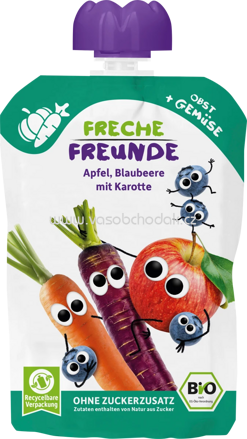 Freche Freunde Quetschie Apfel, Blaubeere mit Karotte, ab 6. Monaten, 100g