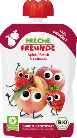 Freche Freunde Quetschie Apfel, Pfirsich & Erdbeere, ab 6. Monaten, 100g