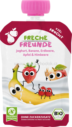 Freche Freunde Quetschie Joghurt, Banane, Erdbeere, Apfel & Himbeere, ​ab 10. Monate, 100g