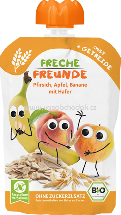 Freche Freunde Quetschie Pfirsich, Apfel, Banane mit Hafer, ab 6. Monaten, 100g