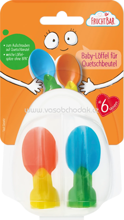 FruchtBar Baby-Löffel für Quetschbeutel, ab dem 6. Monat, 2 St