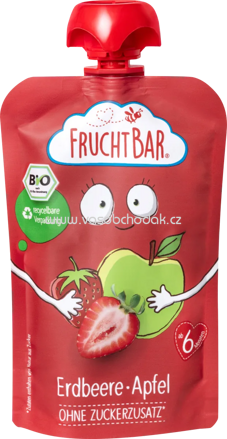 FruchtBar Quetschbeutel Erdbeere, Apfel, ab 6. Monat, 100g