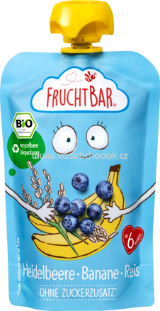 FruchtBar Quetschbeutel Heidelbeere, Banane, Reis, ab 6. Monat, 100g