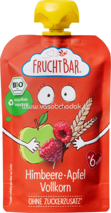 FruchtBar Quetschbeutel Himbeere, Apfel, Vollkorn, ab 6. Monat, 100g