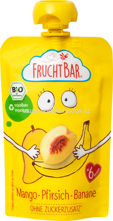 FruchtBar Quetschbeutel Mango, Pfirsich, Banane, ab 6. Monat, 100g