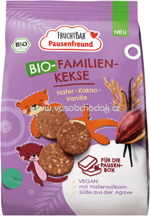 FruchtBar Bio Familien Kekse Hafer-Kakao-Vanille, 125g