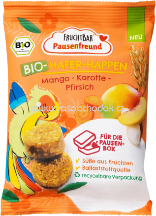 FruchtBar Bio Hafer Happen Mango Karotte Pfirsich, ab 36. Monaten, 80g