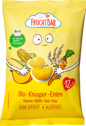 FruchtBar Bio Knusper Enten, Karotte, Küribs, Mais, Reis, ab 12. Monat, 30g