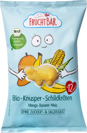 FruchtBar Bio Knusper Schildkröten, Mango, Banane, Mais, ab 12. Monat, 30g