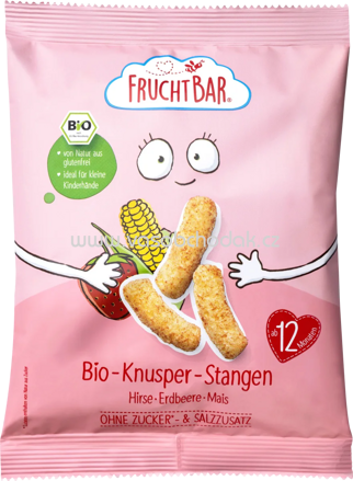 FruchtBar Bio Knusper Stangen, Hirse, Erdbeere, Mais, ab 12. Monat, 30g