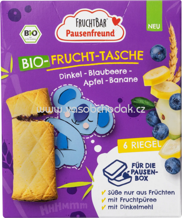 FruchtBar Bio Frucht Tasche Dinkel, Blaubeere, Apfel, Banane, ab 3 Jahren, 6x22g, 132g