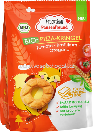 FruchtBar Bio Pizza Kringel Tomate Basilikum Oregano, ab 36. Monaten, 80g