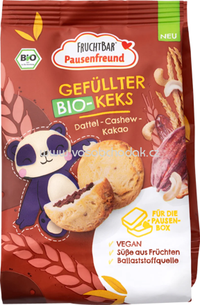 FruchtBar Gefüllter Bio Keks Dattel Cashew Kakao, ab 36. Jahren, 120g