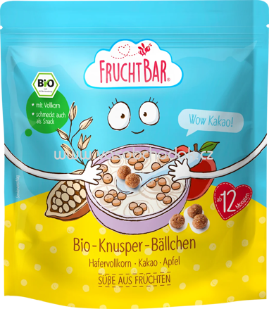 FruchtBar Bio Knusper Bällchen Hafervollkorn, Kakao, Apfel, ab dem 12. Monat, 125g