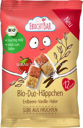 FruchtBar Duo-Häppchen mit Erdbeere, Vanille & Hafer, ab 12. Monaten, 40g