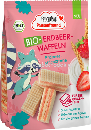 FruchtBar Bio Erdbeer Waffeln Erdbeer-Michlcreme, ab 3 Jahren, 100g