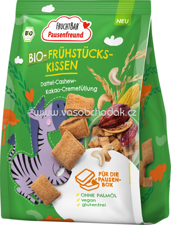FruchtBar Bio Frühstücks Kissen Dattel-Cashew-Kakao-Cremefüllung, ab 36. Monaten, 180g