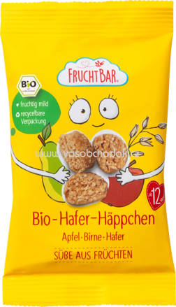 FruchtBar Bio Hafer Häppchen, Apfel, Birne, Hafer, ab 12. Monat, 40g