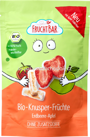 FruchtBar Knusper-Früchte Erdbeere und Apfel, ab 3 Jahren, 15g