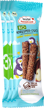 FruchtBar Bio Knusper Duo Hafer, Kakao, Apfel, ab 3 Jahren, 3x23g, 69g