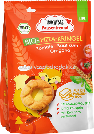 FruchtBar Bio Pizza Kringel Tomate Basilikum Oregano, ab 36. Monaten, 80g