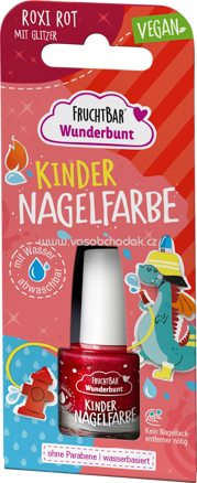 FruchtBar Kindernagelfarbe Roxi Rot mit Glitzer, 1 St