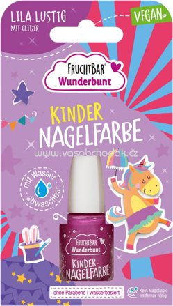 FruchtBar Kindernagelfarbe Lila Lustig mit Glitzer, 1 St