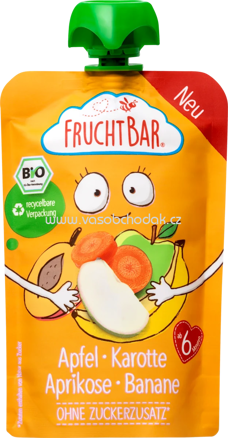 FruchtBar Quetschie Apfel, Karotte, Aprikose, Banane, ab 6. Monat, 100g