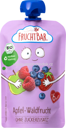 FruchtBar Quetschie Apfel, Waldfrucht, ab 6. Monat, 100g