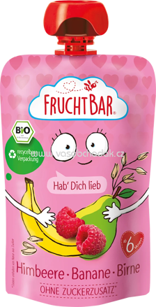 FruchtBar Quetschie Hab Dich Lieb Himbeere, Banane, Birne, ab 6. Monat, 100g