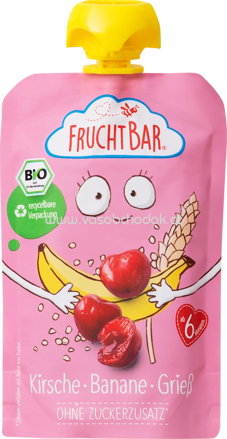 FruchtBar Quetschie Kirsche, Banane, Grieß, ab 6. Monat, 100g