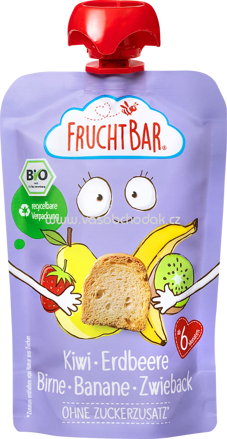 FruchtBar Quetschie Kiwi, Erdbeere, Birne, Banane, Zwieback, ab 6. Monat, 100g