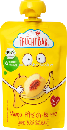 FruchtBar Quetschie Mango, Pfirsich, Banane, ab 6. Monat, 100g