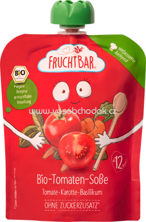 FruchtBar Bio Tomatensoße, Tomate, Karotte, Basilikum, ab 12. Monat, 190g